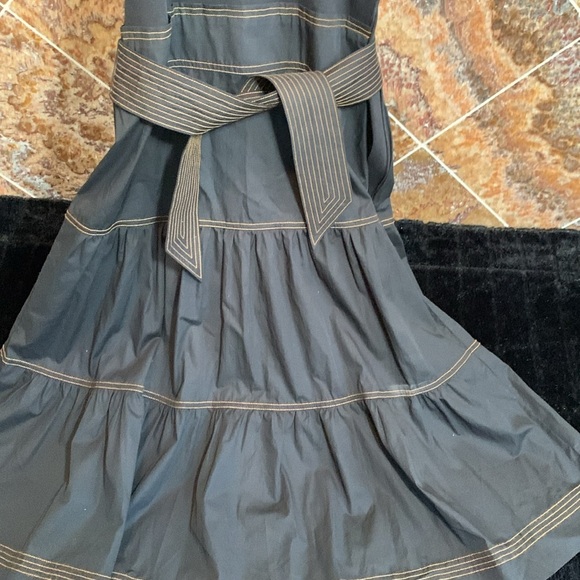 Women’s Black Veronica Beard Austyn Belted Midi Dress Size Medium - Picture 8 of 16